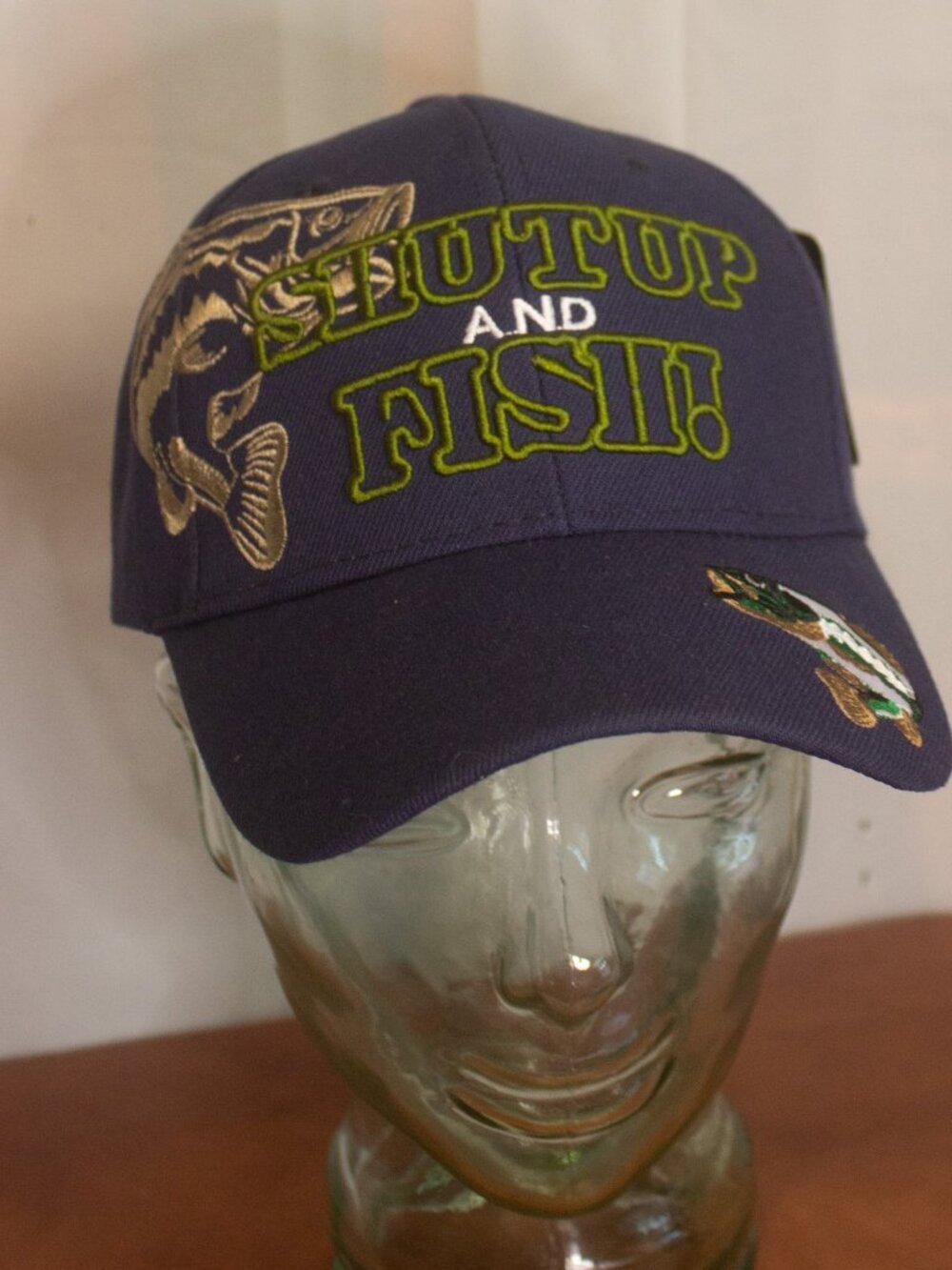 Shut up and Fish Novelty Baseball Cap New Never Worn with Tags